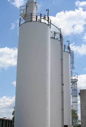 Material storage silos